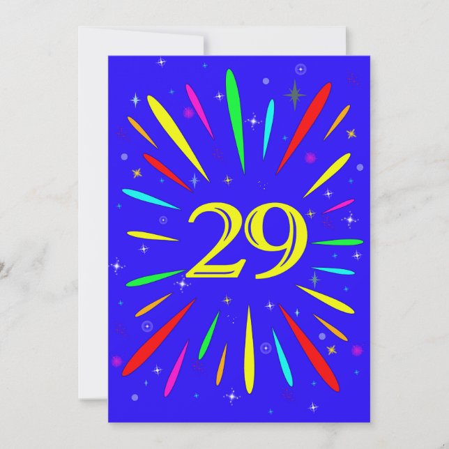 Invitation de fête du 29e anniversaire Explosion (Devant)