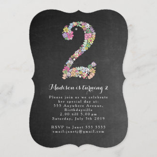 Invitation de fête du 2e anniversaire des filles d