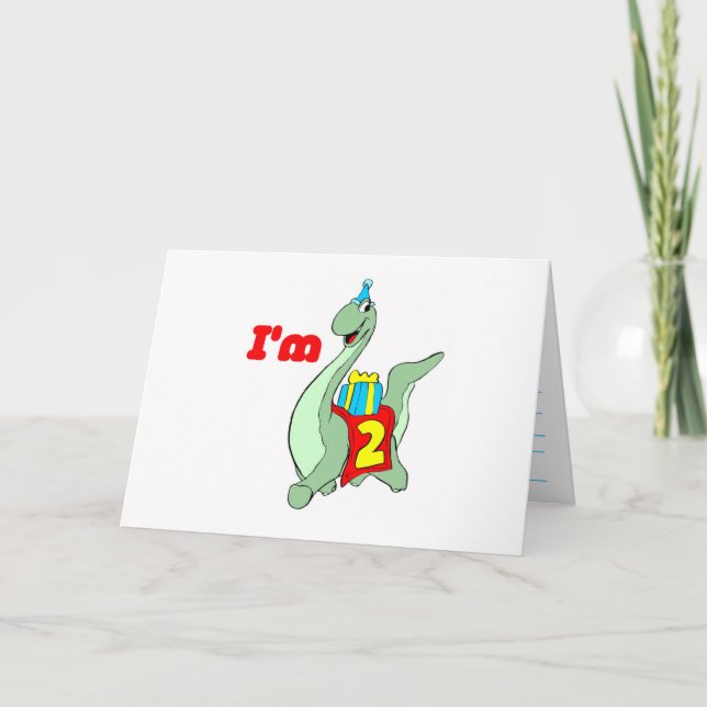 Invitation de fête du 2e anniversaire - Dinosaur (Devant)