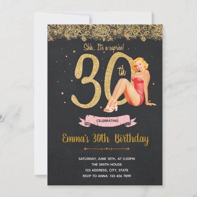 Invitation de fête du 30e anniversaire (Devant)