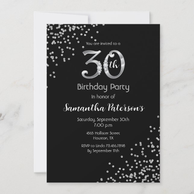 Invitation de fête du 30e anniversaire (Devant)