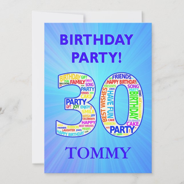 Invitation de fête du 30e anniversaire Ajouter un  (Devant)