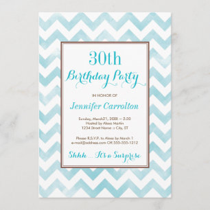 Invitation de fête du 30e anniversaire (bleu)