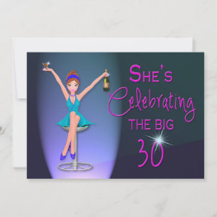 Invitation de fête du 30e anniversaire - Flirty et