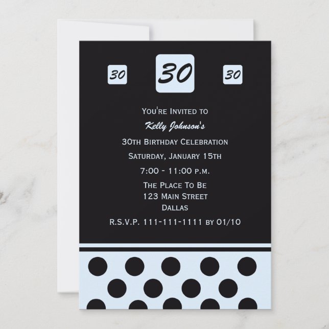 Invitation de fête du 30e anniversaire Moderne 30  (Devant)