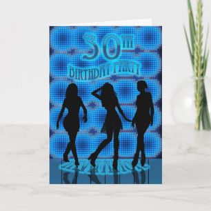 Invitation de fête du 30e anniversaire, Neon bleu 