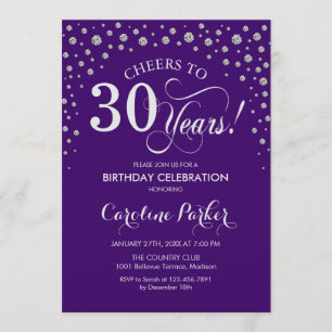 Invitation de fête du 30e anniversaire - Silver Pu