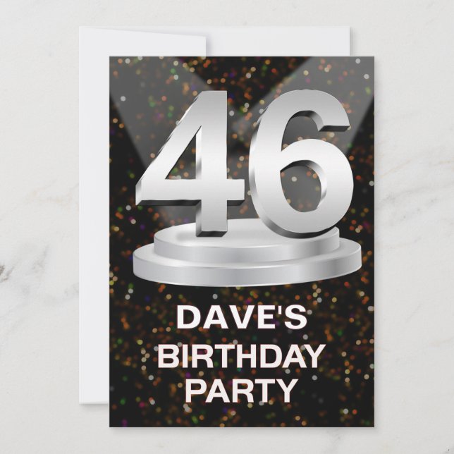 Invitation de fête du 46e anniversaire Ajouter un  (Devant)