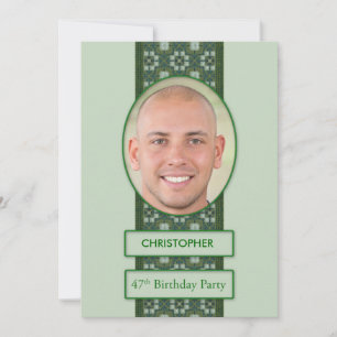 Invitation de fête du 47e anniversaire Photo + Nom