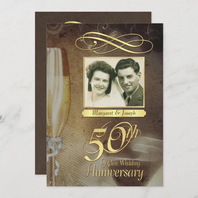 Invitation de fête du 50e anniversaire - Invitatio (Devant / Derrière)