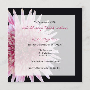 Invitation de fête du 55e anniversaire Gerbera Dai