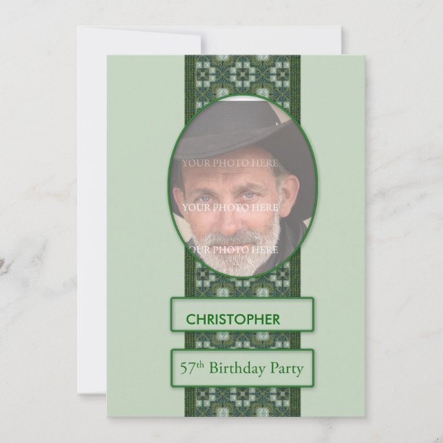 Invitation de fête du 57e anniversaire Ajouter une (Devant)