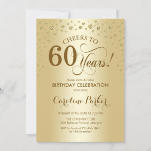 Invitation de fête du 60e anniversaire - Or