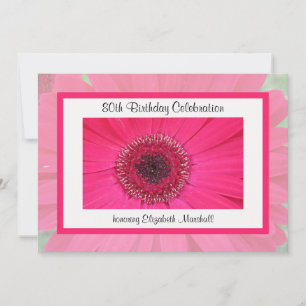 Invitation de fête du 80e anniversaire Gerbera Dai