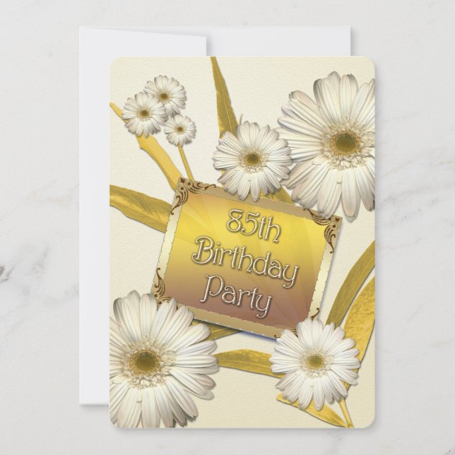 Invitation de fête du 85e anniversaire avec margue (Devant)