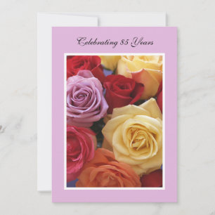 Invitation de fête du 85e anniversaire Beaux Roses