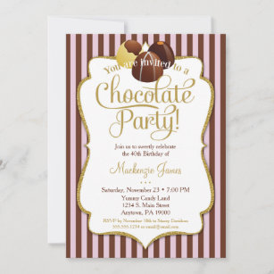 Invitation de fête du chocolat Anniversaire Desser