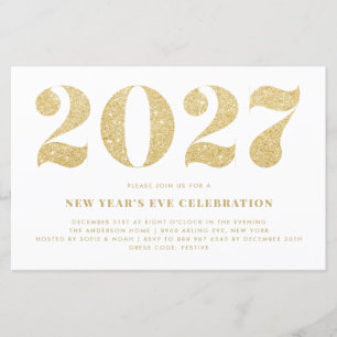 Invitation de fête du Nouvel An 2023 avec paillett