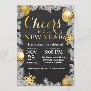 Invitation de fête du Nouvel An de style Rustique 