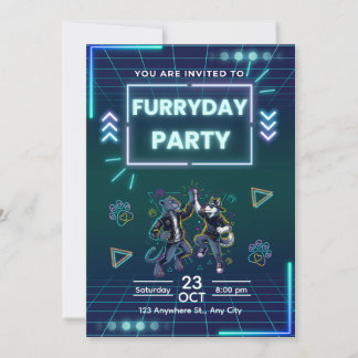 Invitation de fête du vendredi Retro Neon