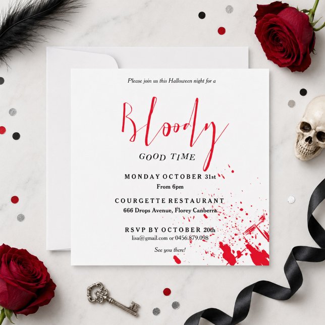 Invitation de fête effrayante Halloween pour un mo (Créateur téléchargé)