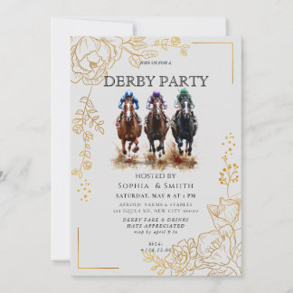 Invitation de fête élégante Derby Triple Cheval Fl