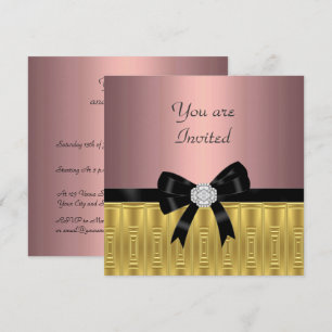 Invitation de fête élégante en or rose