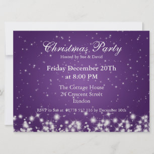 Invitation de fête élégante hiver scintillement vi