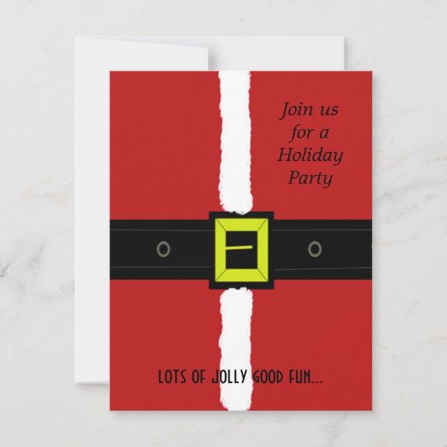 Invitation de fête en costume de Père Noël joyeux (Devant)