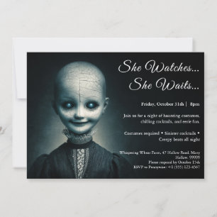 Invitation de fête en costume d'Halloween de poupé