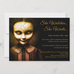 Invitation de fête en costume d'Halloween de poupé