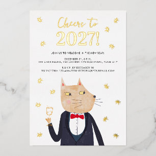 Invitation de fête en papier alu pour le Nouvel An