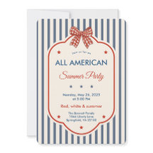 Invitation de fête estivale vintage Americana