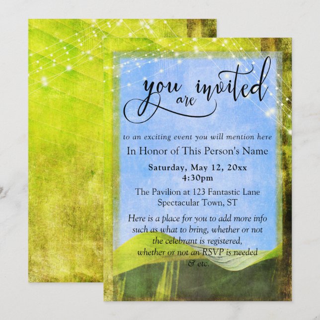Invitation de fête et d'événement générale Feuille (Devant / Derrière)