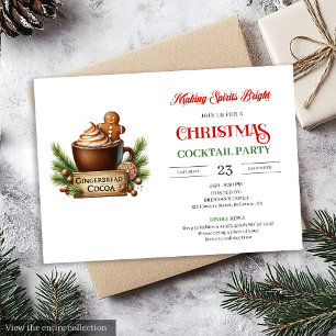 Invitation de fête festive aux cocktails rouges et