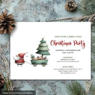 Invitation de fête festive de Père Noël drôle mini