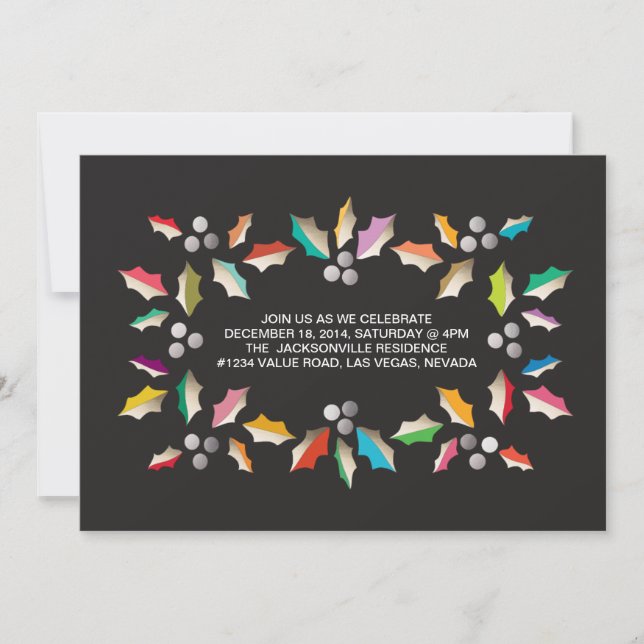 invitation de fête feuille colorée (Devant)