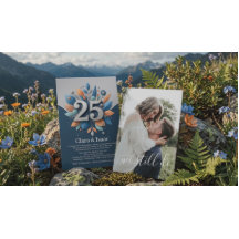 Invitation de fête florale pour les 25 ans de mari