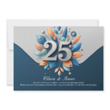 Invitation de fête florale pour les 25 ans de mari