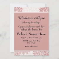 Invitation de fête florale rose et blanche pour le