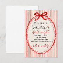 Invitation de fête Galentines personnalisée avec u