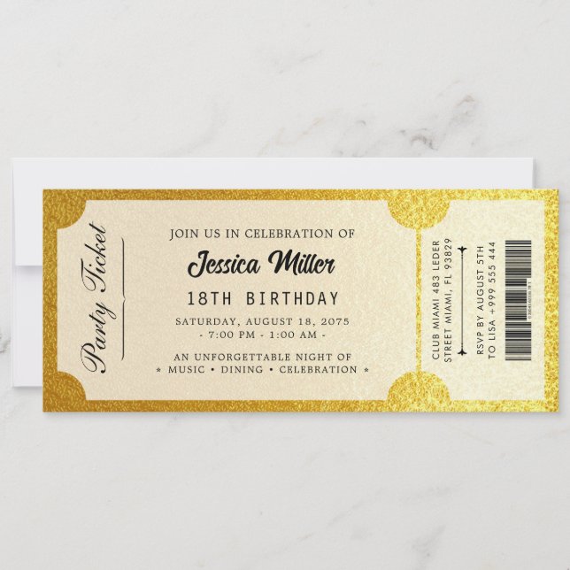 Invitation de fête glamour (Devant)