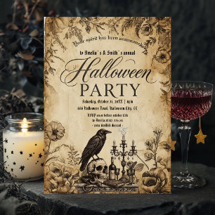 Invitation de fête Halloween Corbeau gothique vi