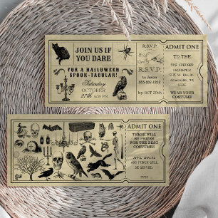 Invitation de fête Halloween de billet vintage