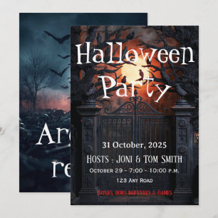 Invitation de fête Halloween de porte hantée modif
