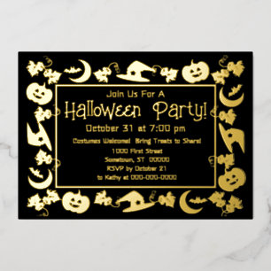 Invitation de fête Halloween Deluxe Fun 5 x 7 en f