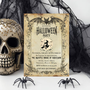 Invitation de fête Halloween gothique vintage   So