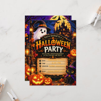 Invitation de fête Halloween mignonne | Modèle eff