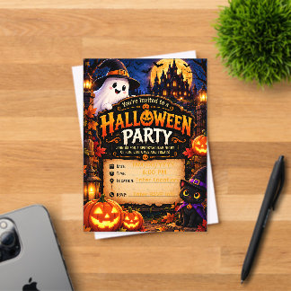 Invitation de fête Halloween mignonne | Modèle eff