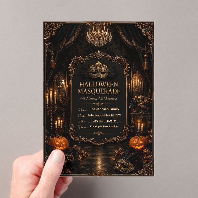 Invitation de fête Halloween modifiable de la Mais (In situ (ordinateur de poche))